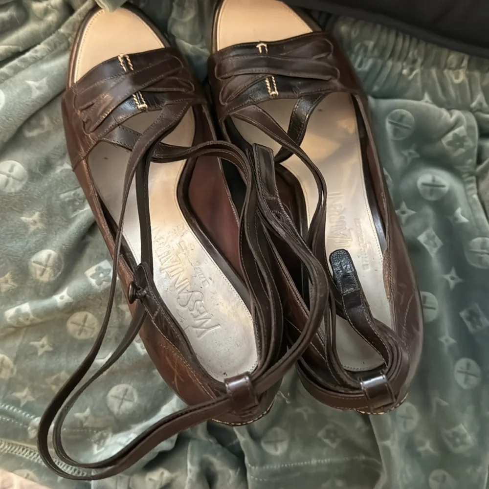 Yves Saint Laurent Slingback Peeptoe Heels Tie Detail - Picture 4 of 7